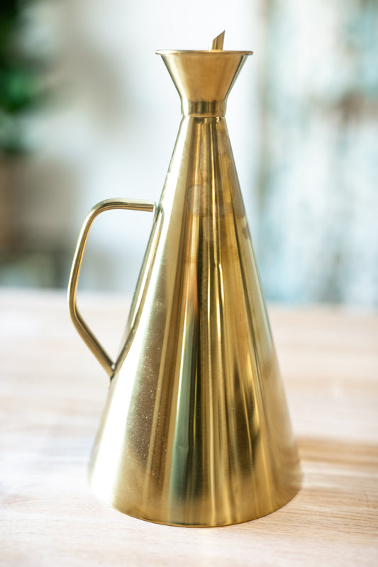Gold Finish Stainless Steel Oil Cruet