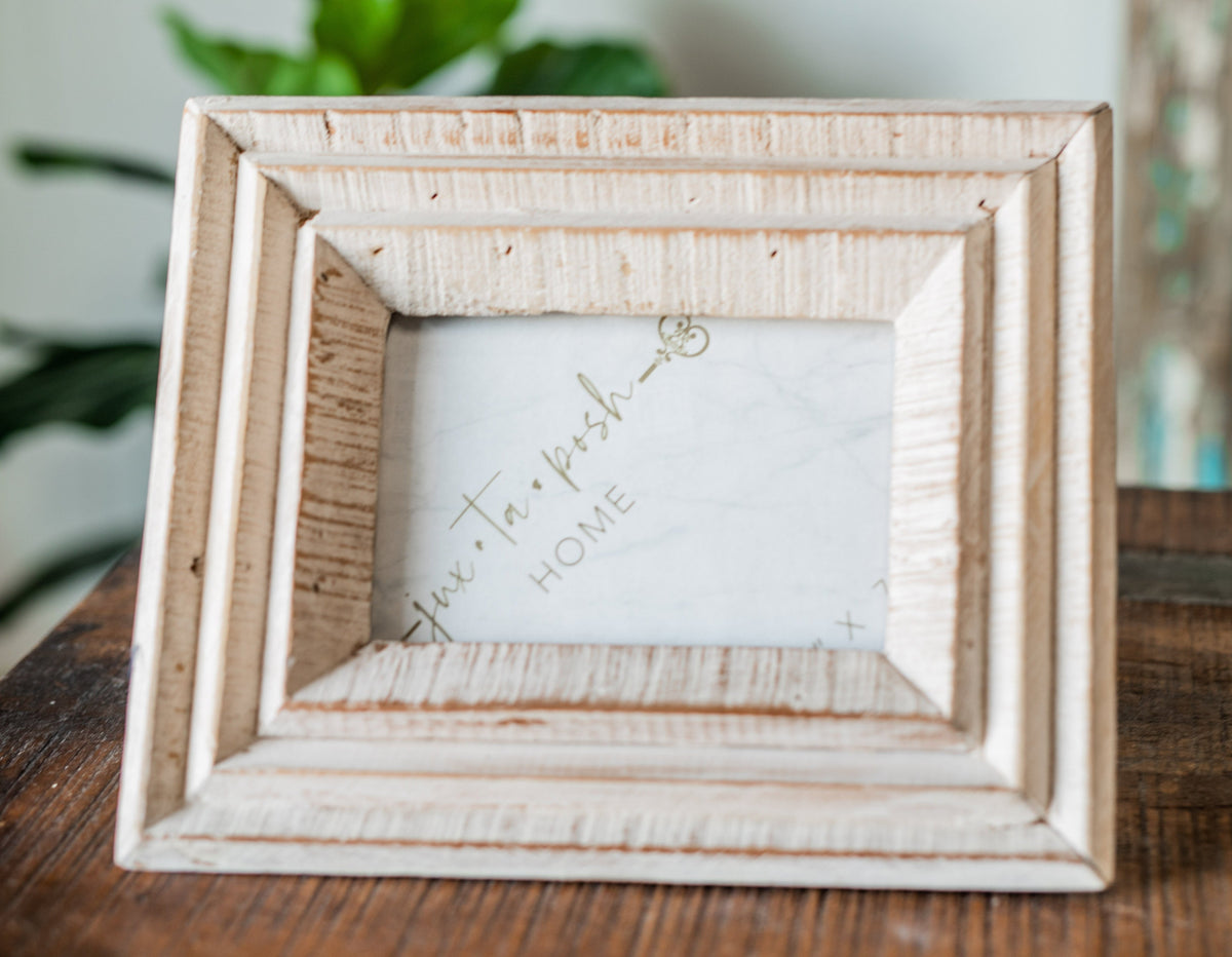 White Washed Recycled Wood Photo Frames