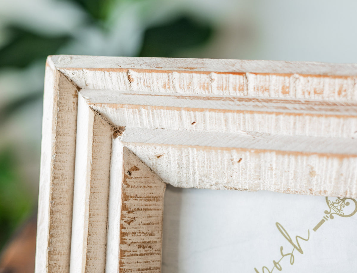 White Washed Recycled Wood Photo Frames