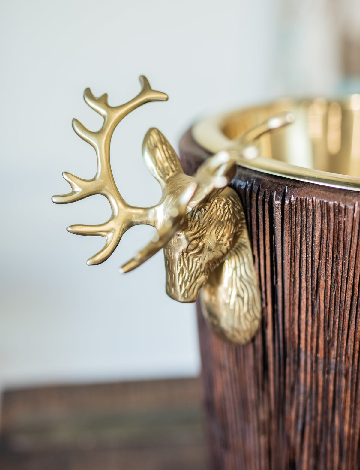 Last Call Wine Cooler w/ Brass Stag Heads