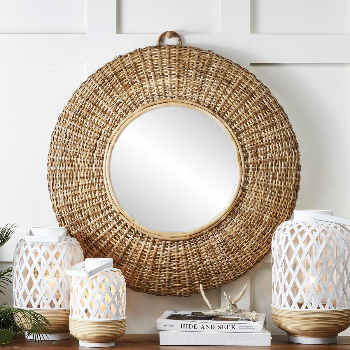 Woven Cane Mirror