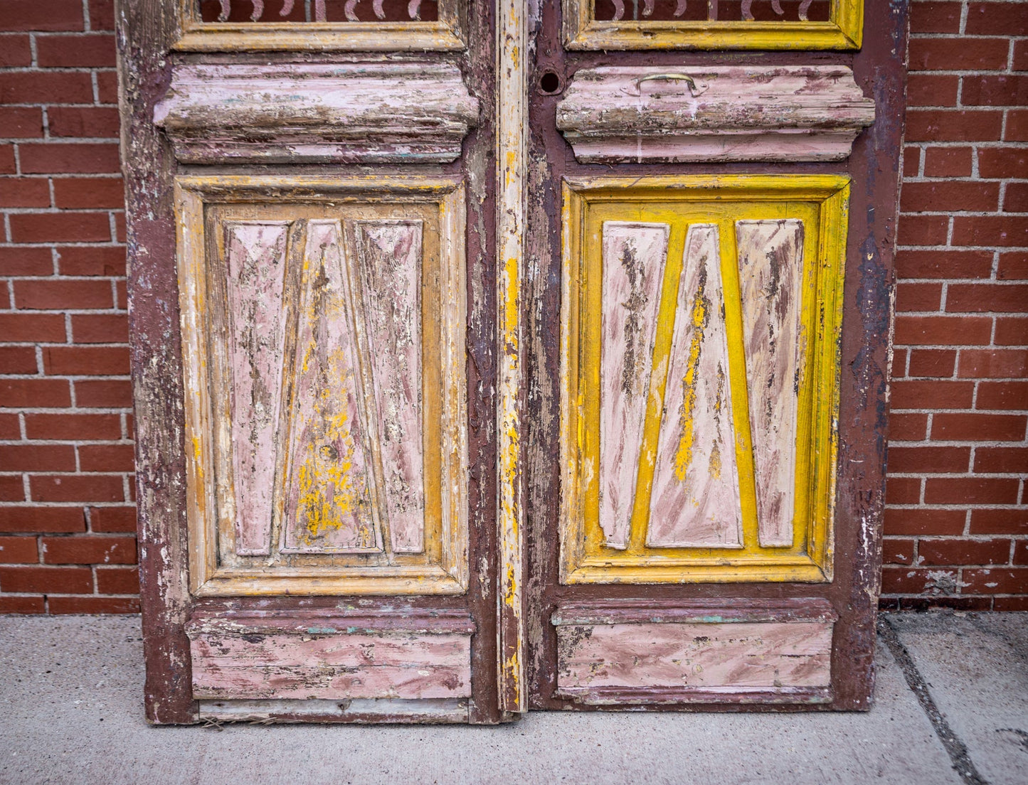 Yellow & Burgundy Primitive Egyptian Doors