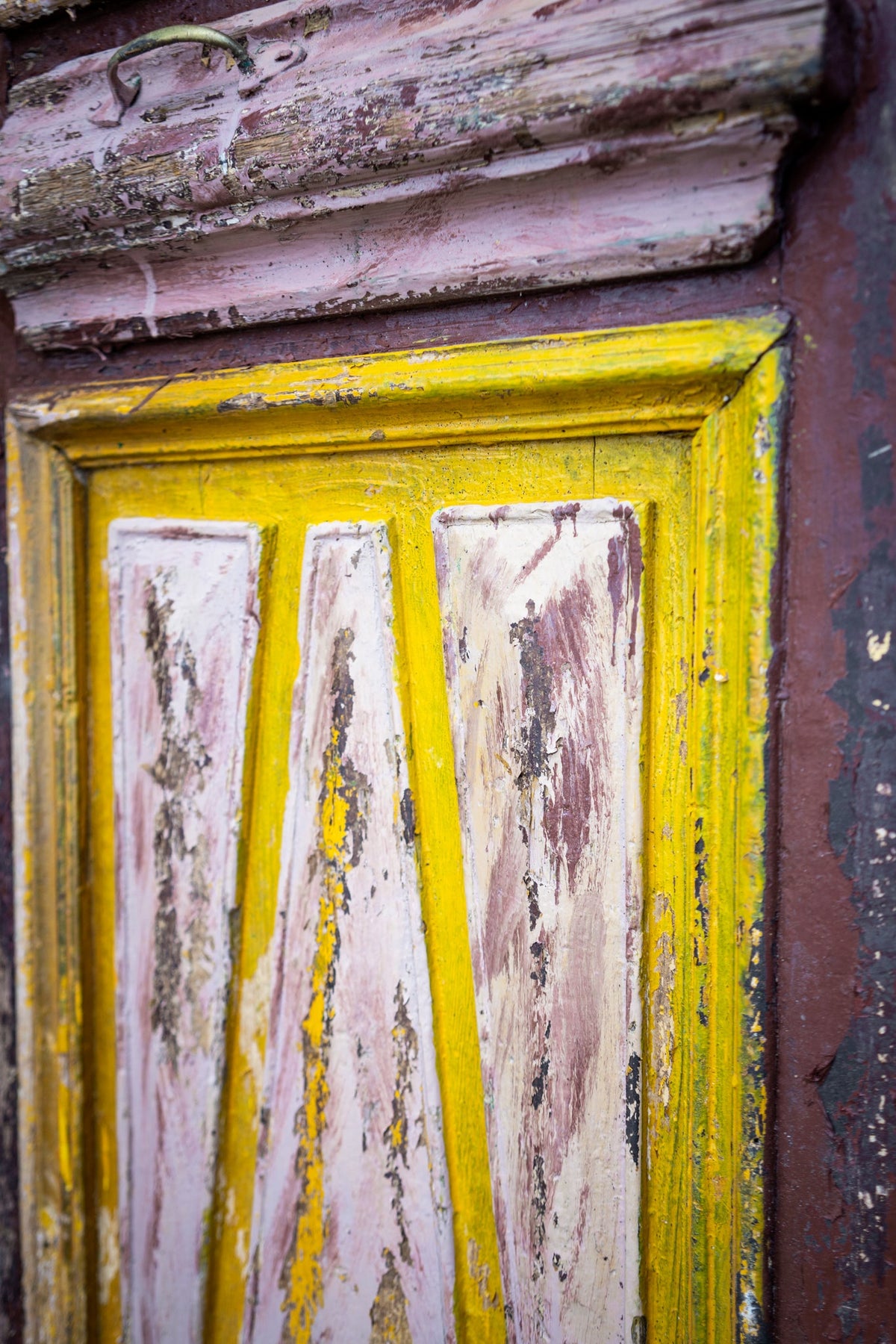 Yellow & Burgundy Primitive Egyptian Doors