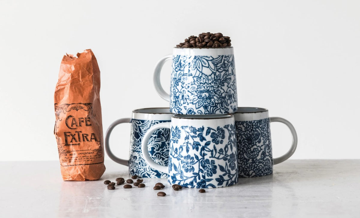 Hand-Stamped Stoneware Mug