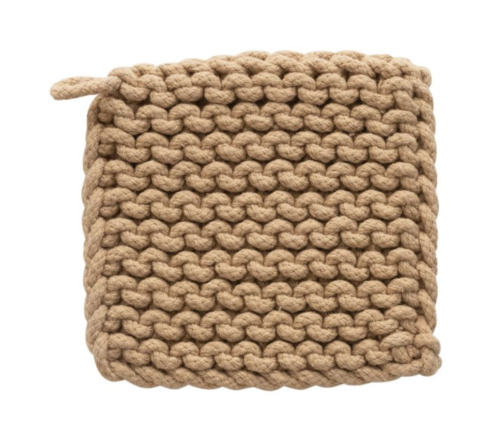 Neutral Crocheted Cotton Pot Holder