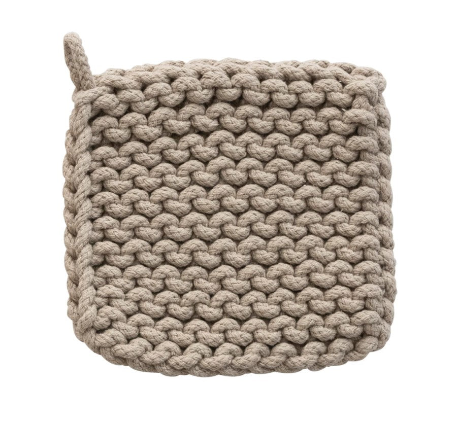 Neutral Crocheted Cotton Pot Holder