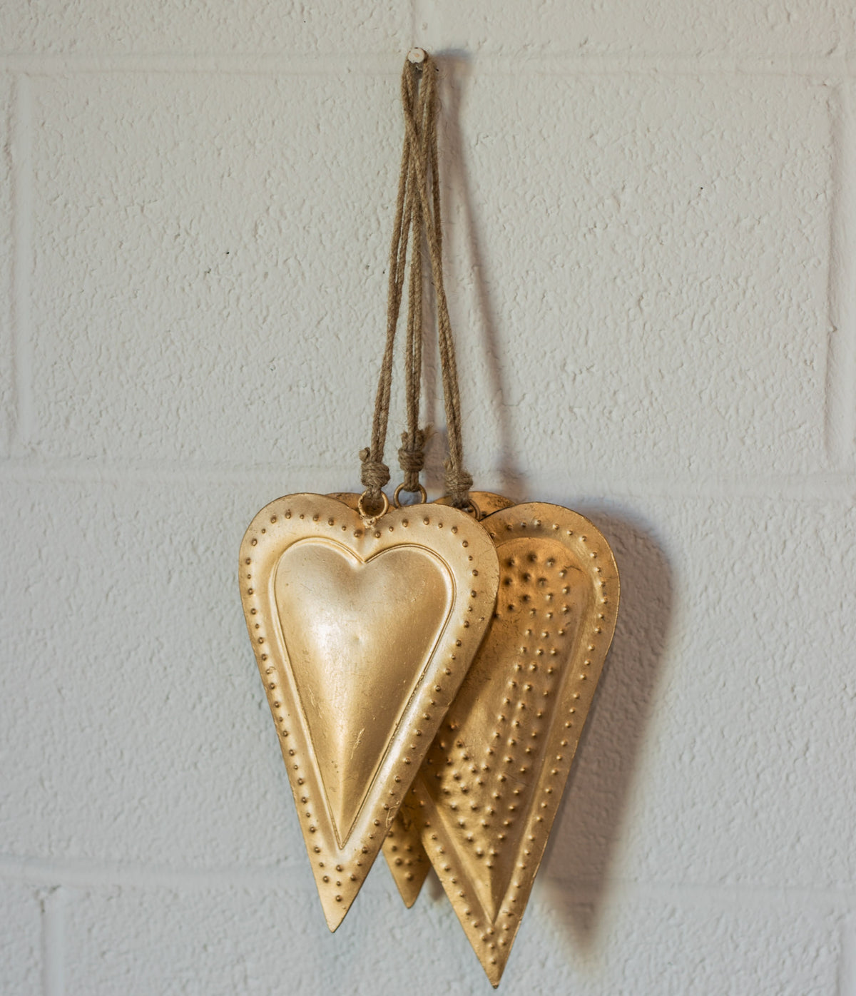 Hanging Antique Brass Heart