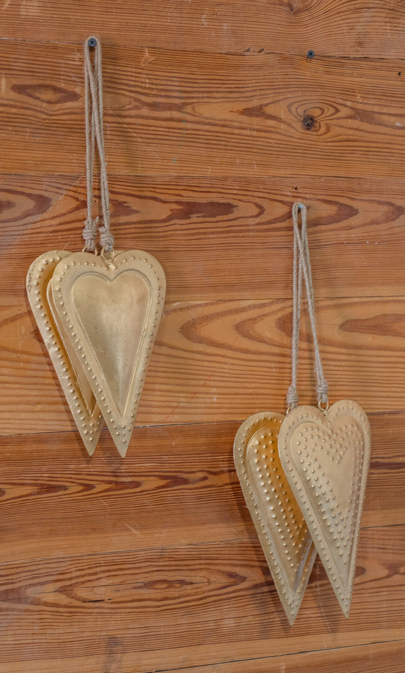 Hanging Antique Brass Heart