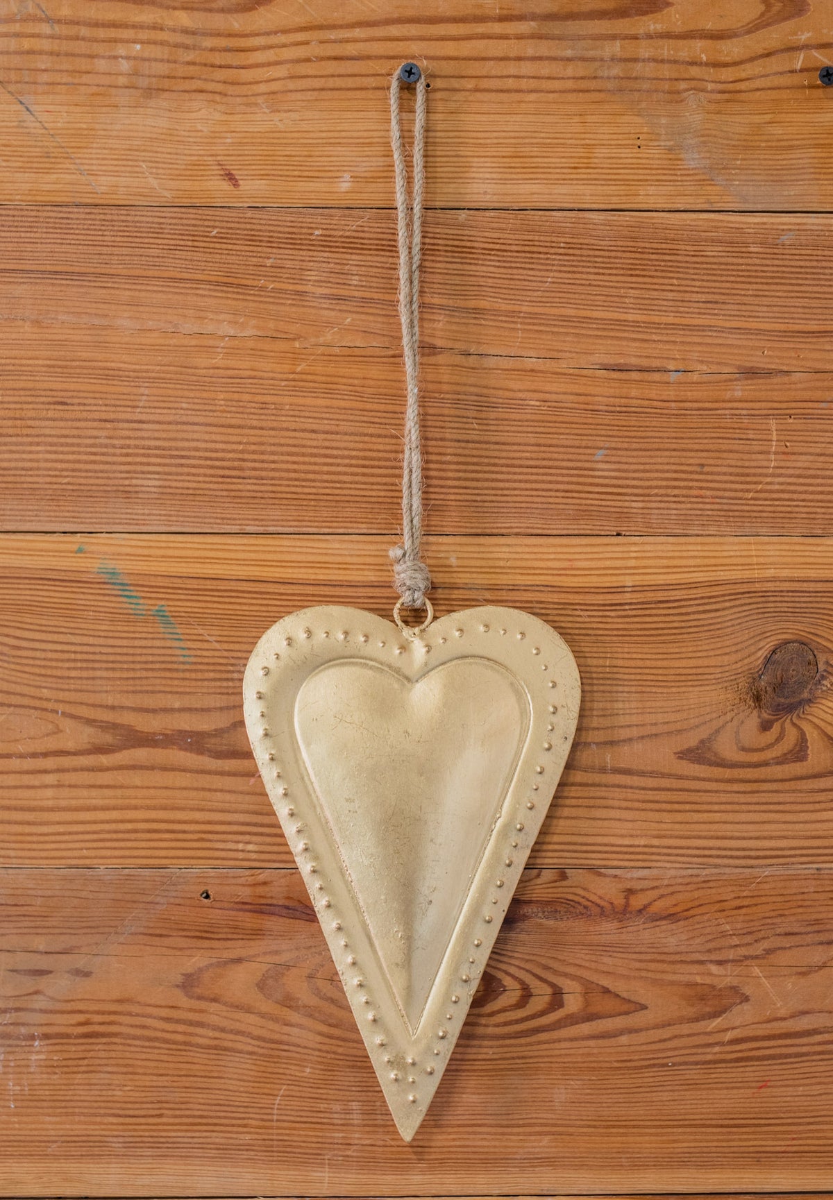 Hanging Antique Brass Heart