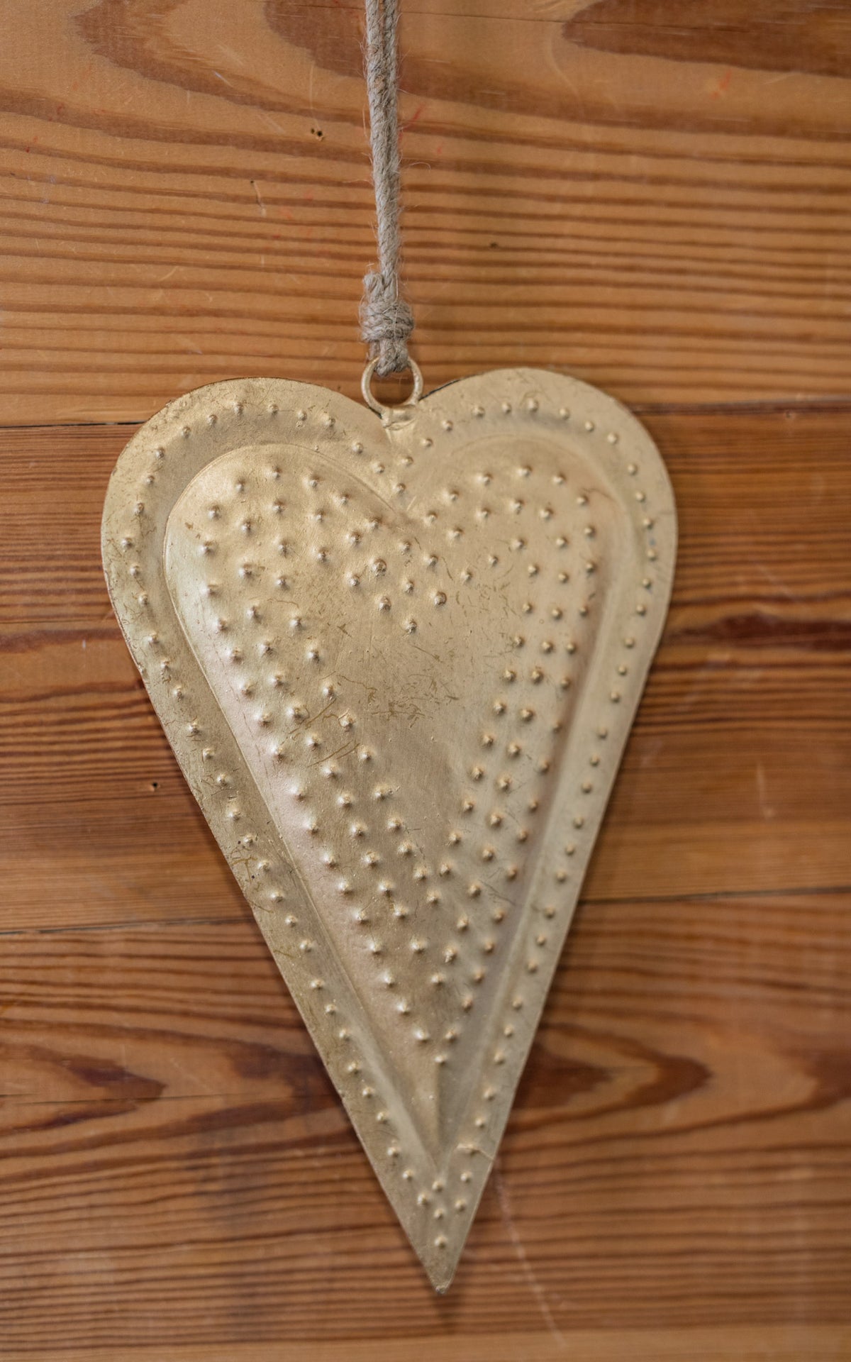 Hanging Antique Brass Heart