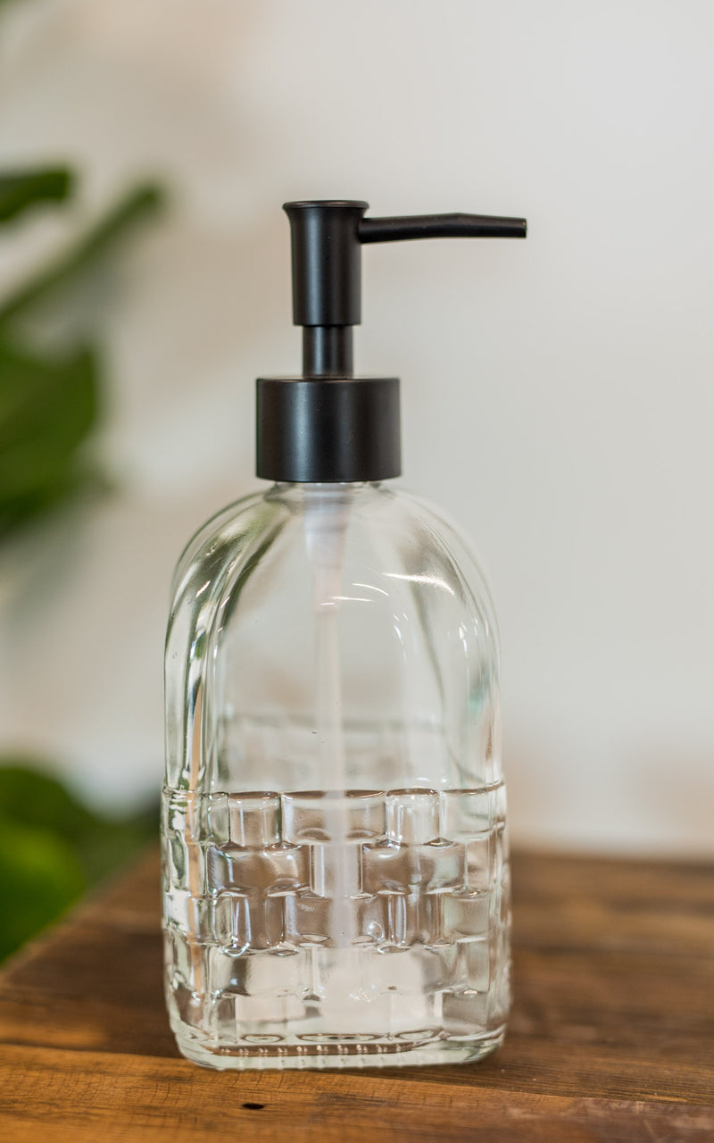 Modern Embossed Glass Soap Dispenser