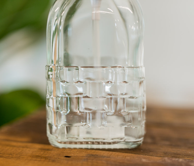 Modern Embossed Glass Soap Dispenser