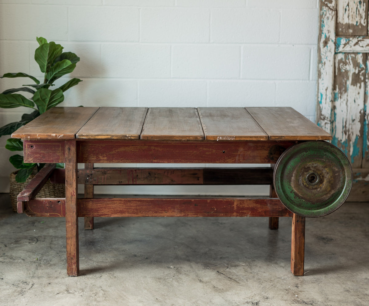 Antique Wooden Workshop Table