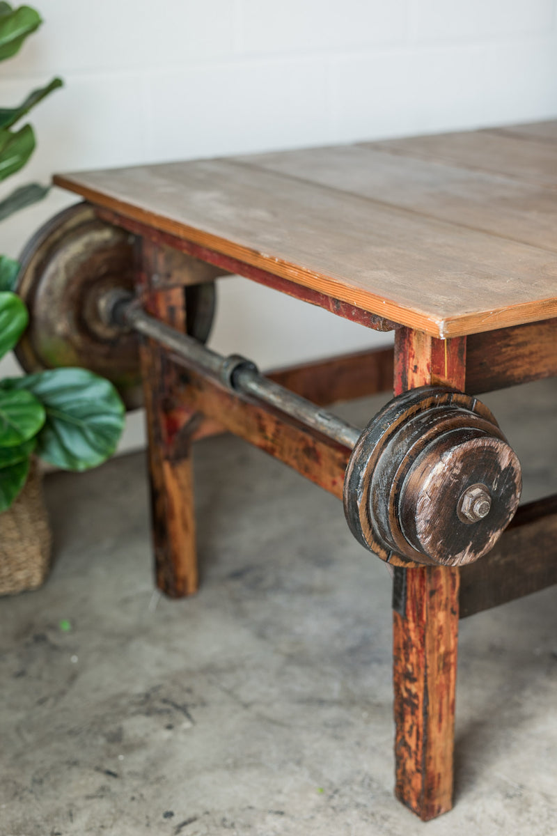 Antique Wooden Workshop Table
