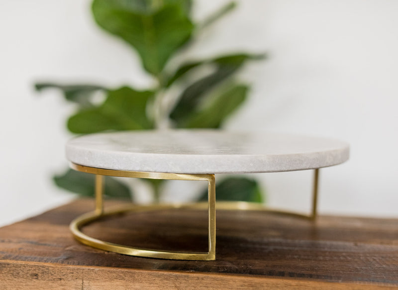 Dame Marble Serving Stand