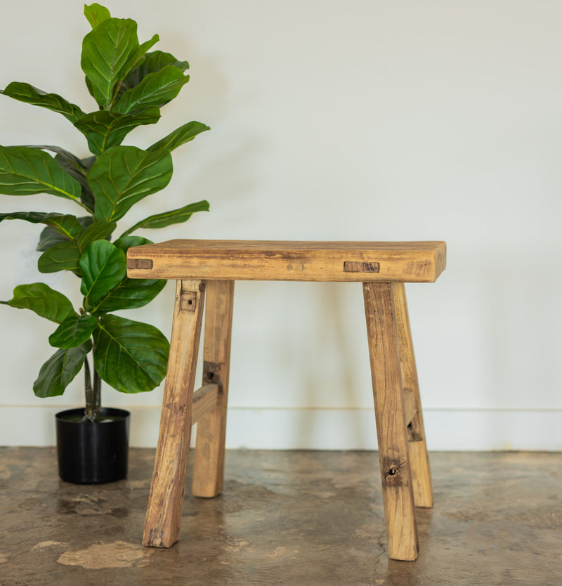 Lucia Reclaimed Elm Stool