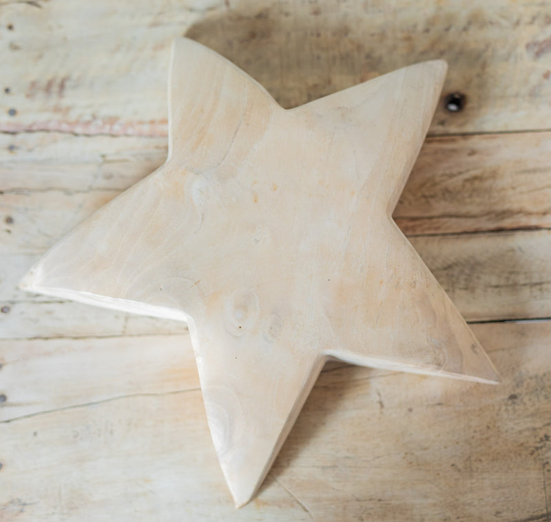 Hand-Carved Wooden Star
