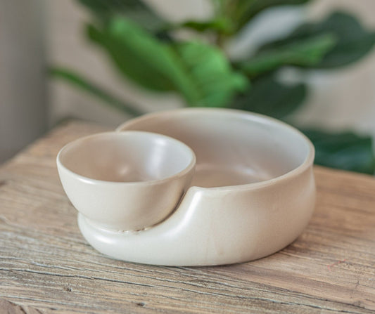 Reactive Glaze Stoneware Soup & Cracker Bowl