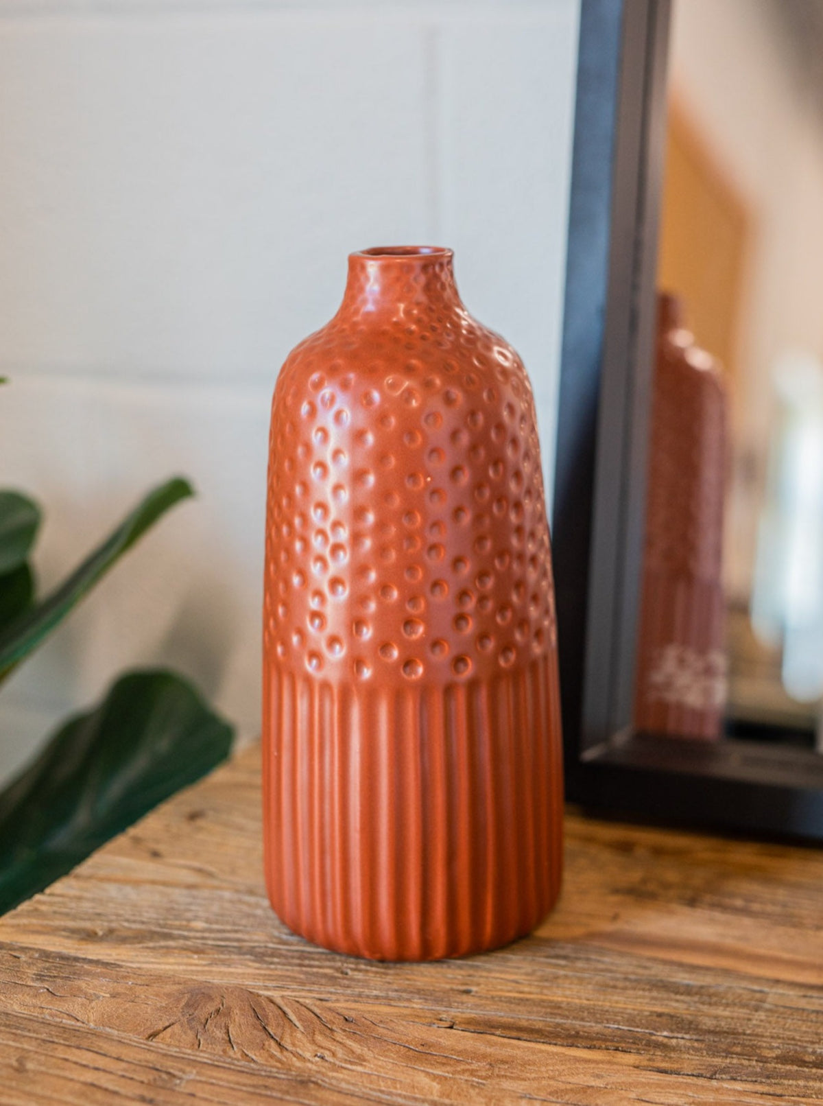 Juno Embossed Stoneware Vase