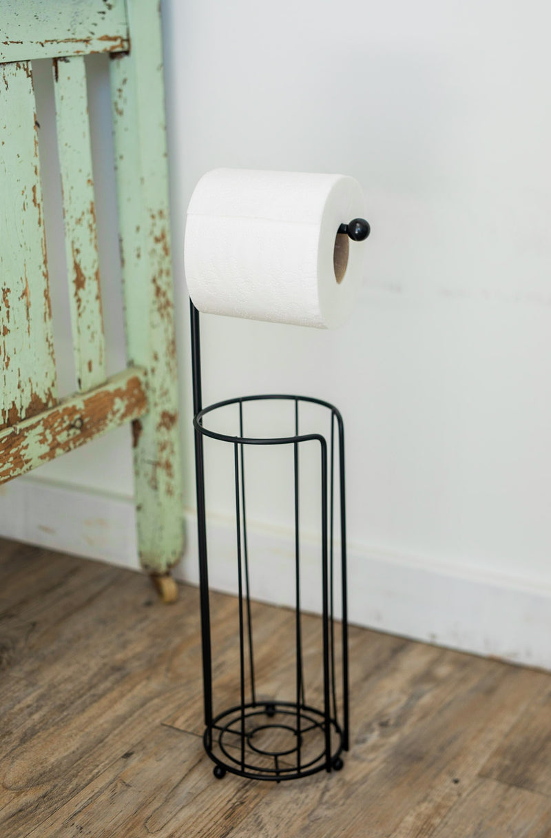 Metal Toilet Paper Stand w/ Storage