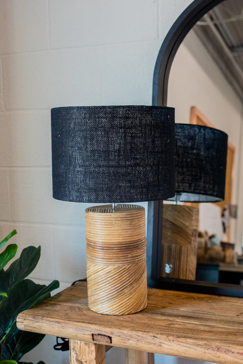 Clove Rattan & Wood Lamp