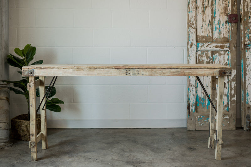 Bleached Wood Indian Wedding Console Table