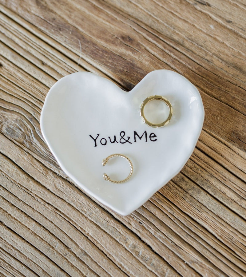 "You & Me" Ceramic Heart Dish
