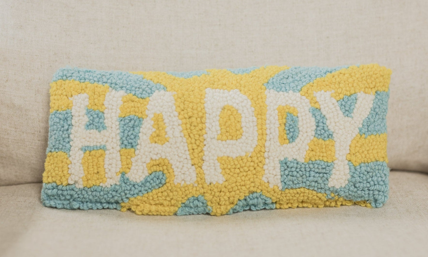 "Happy" Hook Pillow