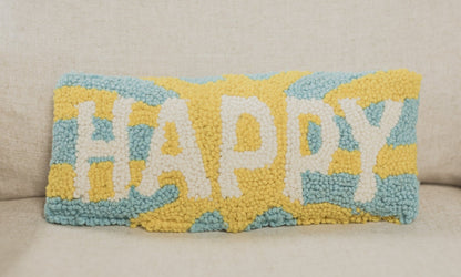"Happy" Hook Pillow