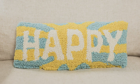 "Happy" Hook Pillow
