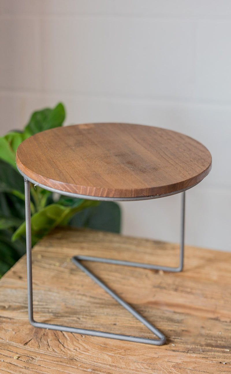 Round Wire Display Risers w/ Wood Tops