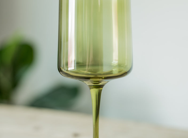 Olive Mid-Century Wine Glass