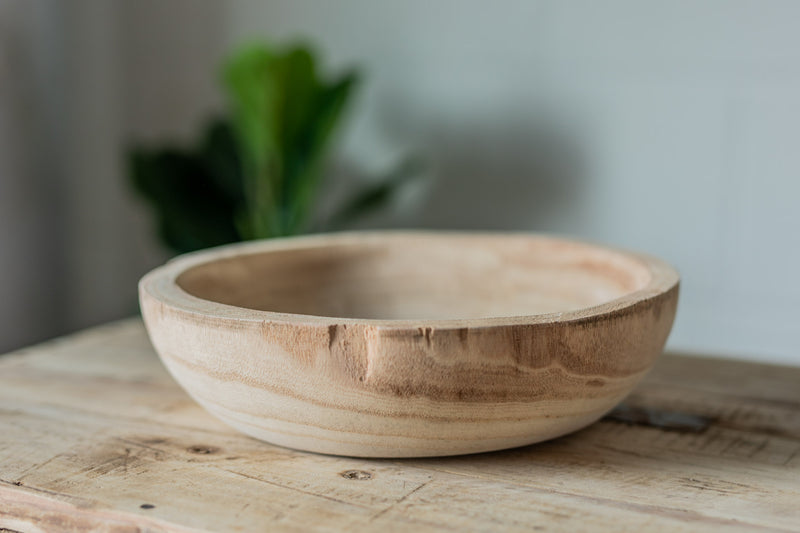 Rosa Hand-Carved Wooden Bowl