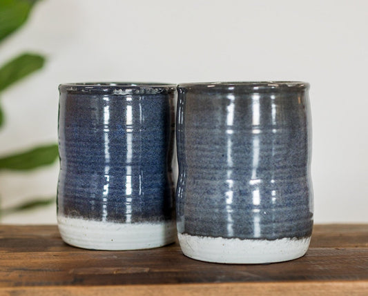 Navy Stoneware Crock