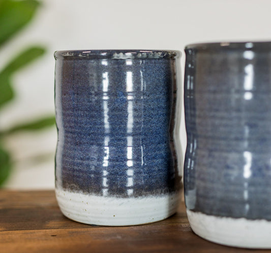 Navy Stoneware Crock