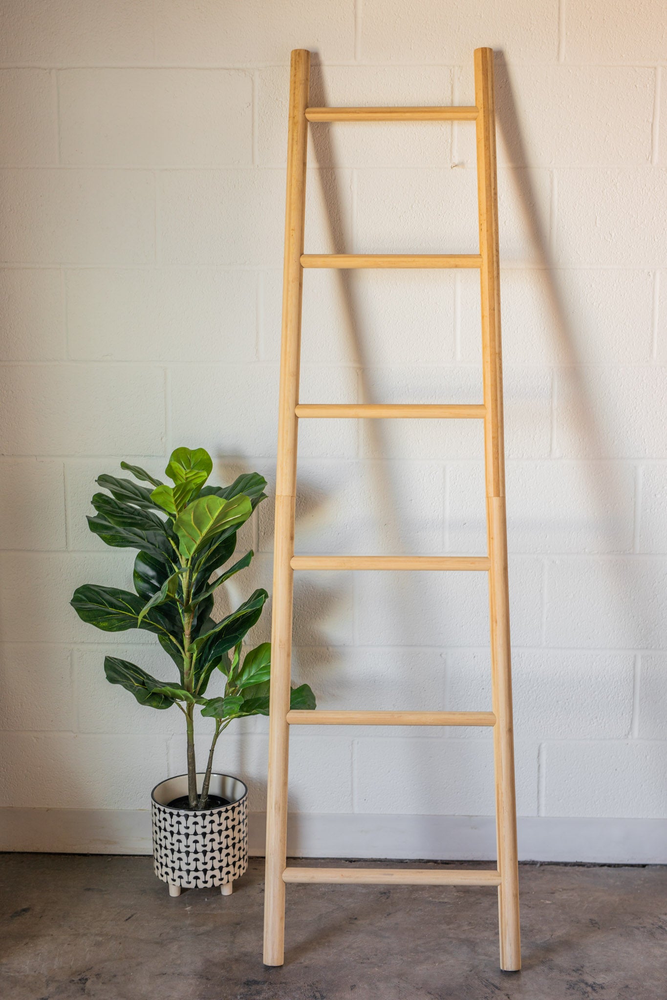 Bamboo blanket ladder sale