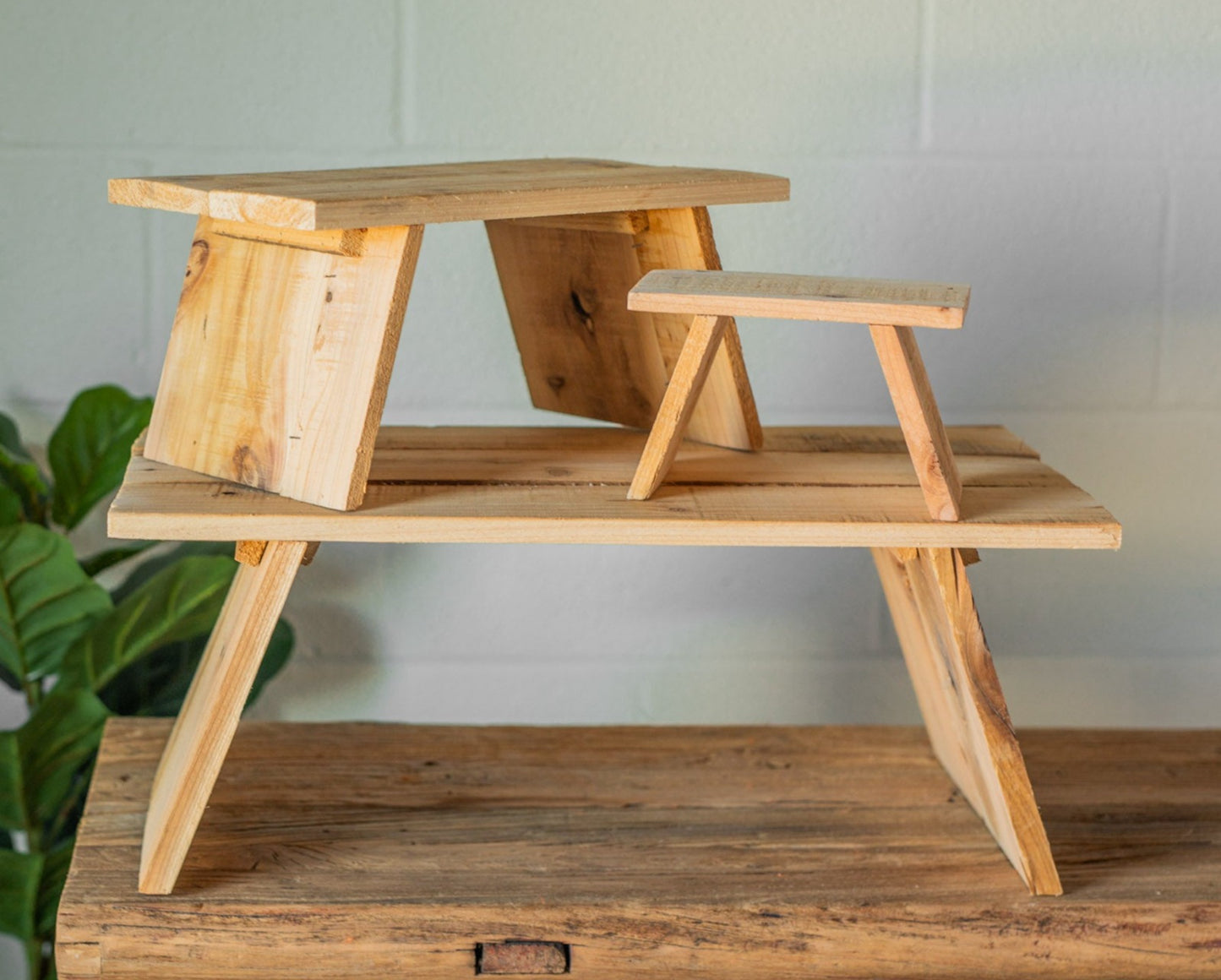 Distressed Light Wood Riser