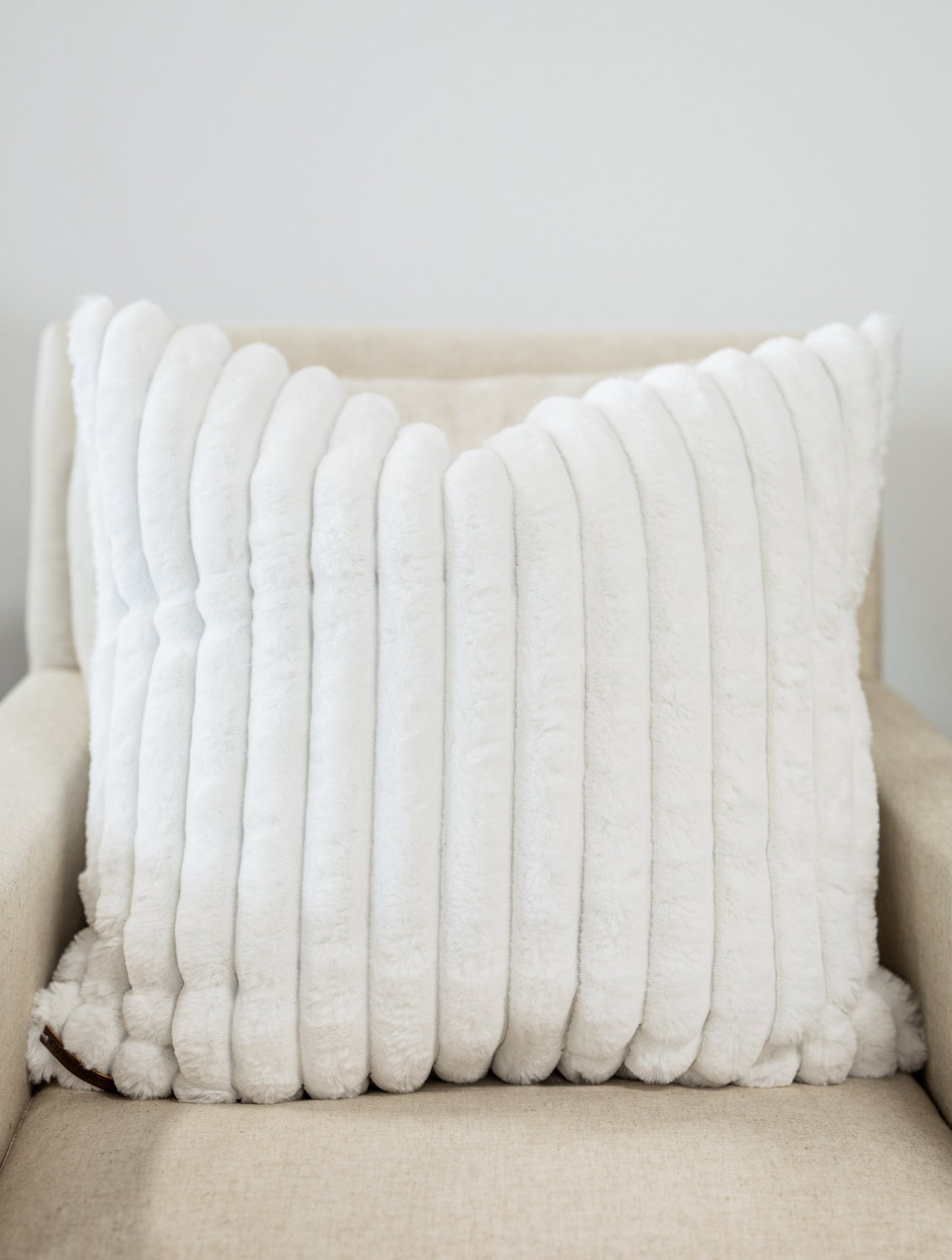 Dreams Square Faux Fur Channel Pillow