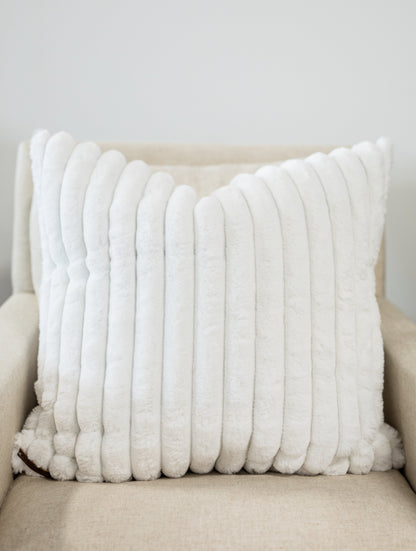 Dreams Square Faux Fur Channel Pillow