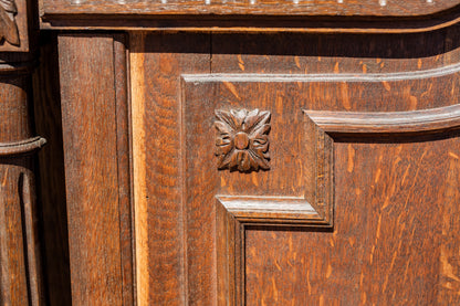 Henri II Style Oak Bed