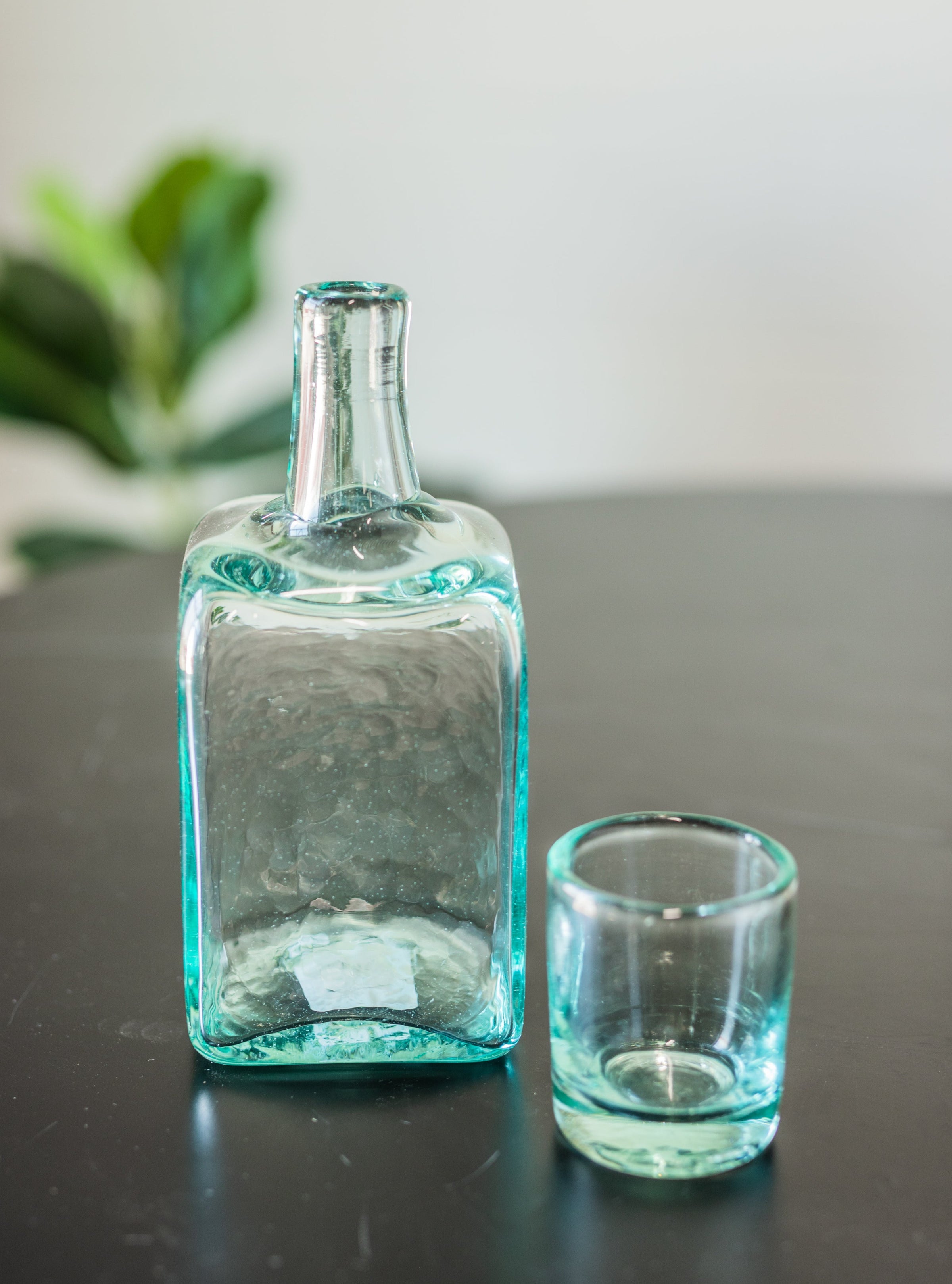 Small Glass Carafe - Green - Home All