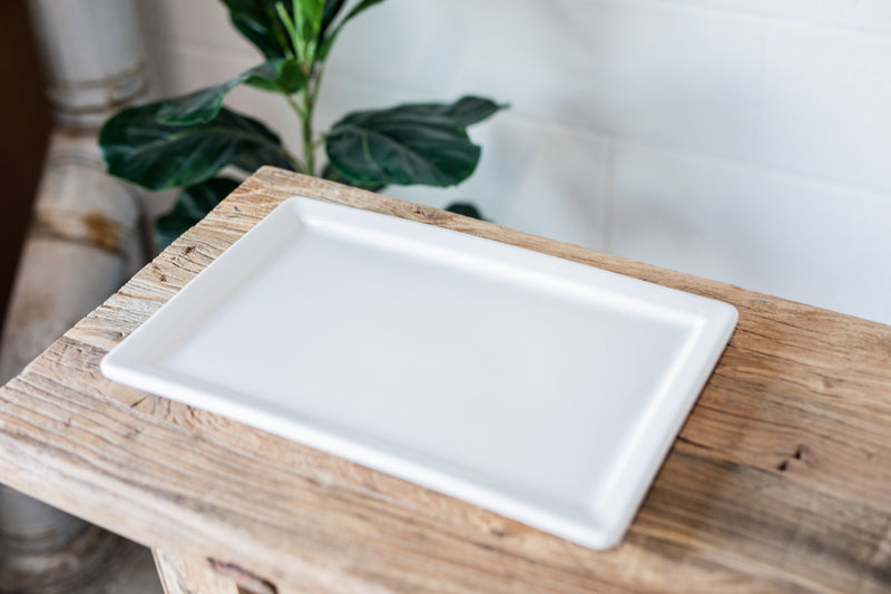 Vintage Inspired White Platter