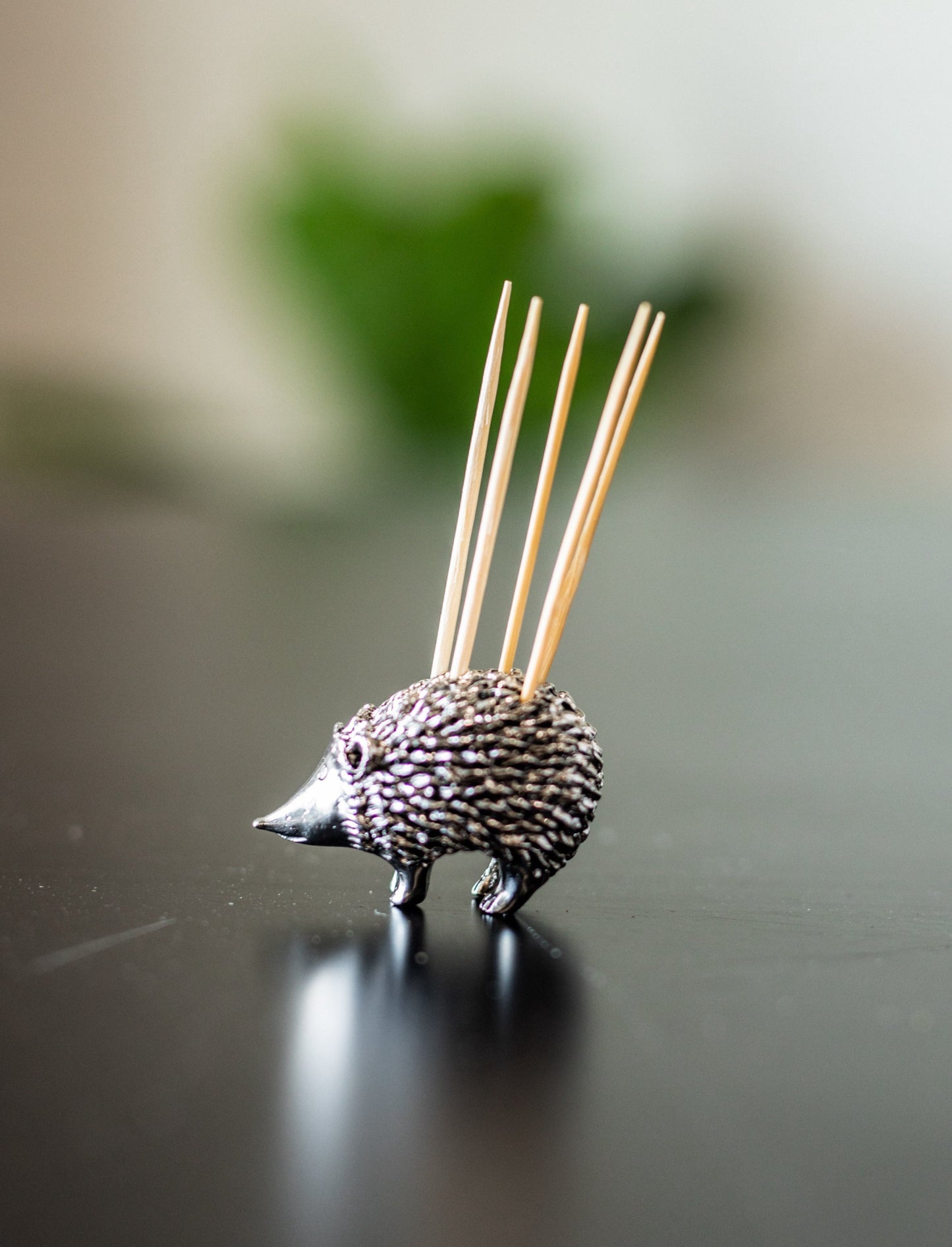 Pewter Hedgehog Toothpick Holder