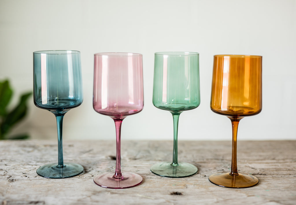 Colored Wine Glass – JUX•TA•POSH HOME