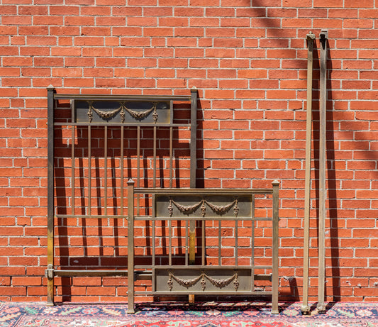 French Louis XVI Style Brass Bed