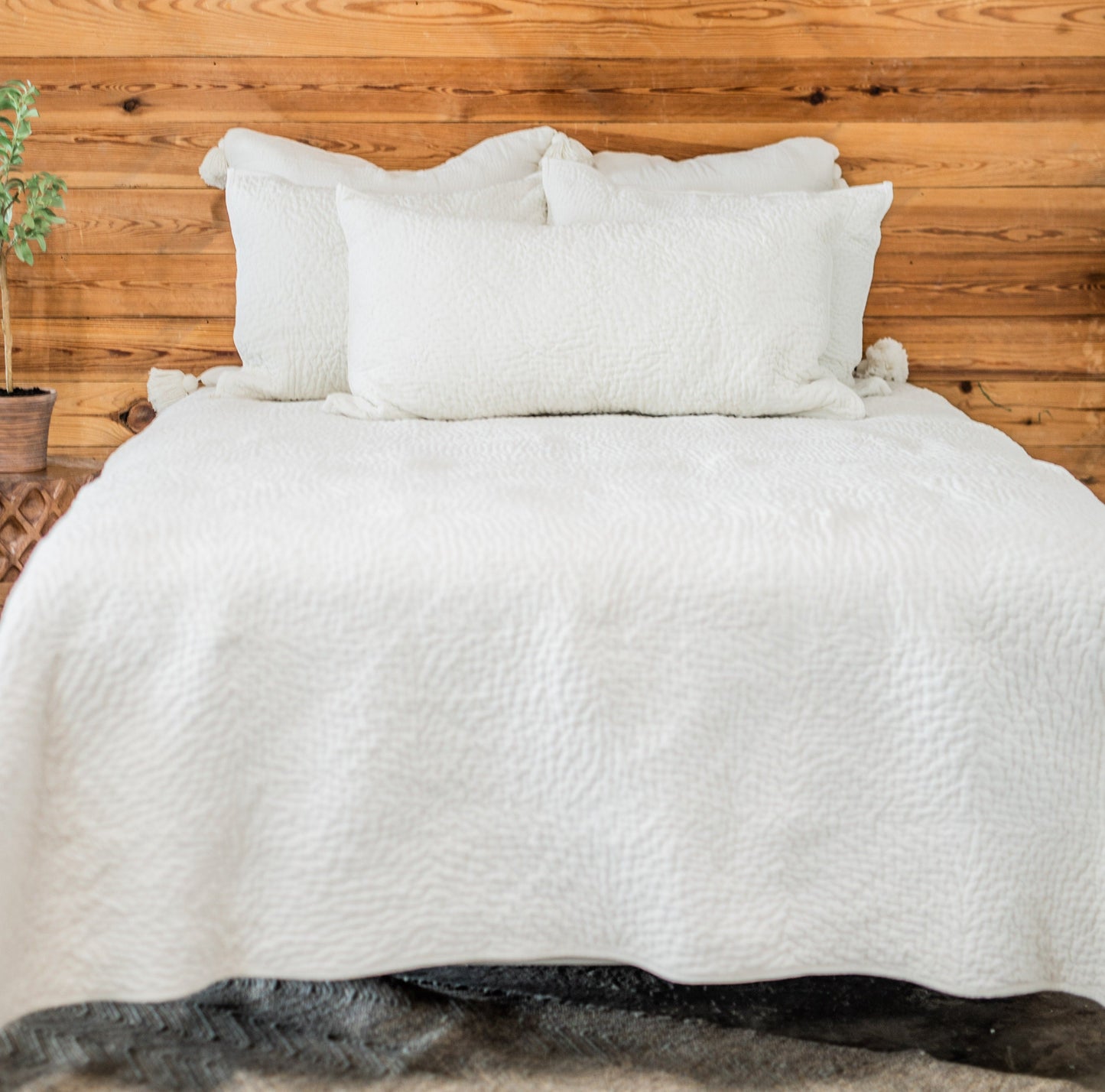 Vela Ivory Velvet Bedding Collection