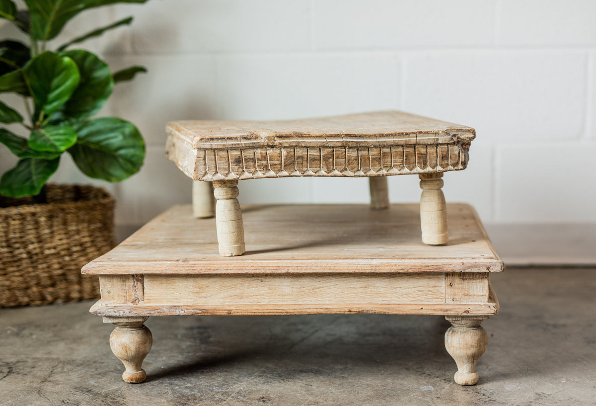 Found Wood Indian Dining Table Pedestal