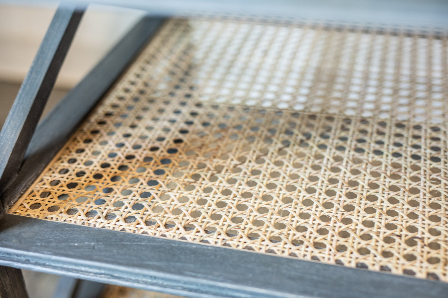 Reid Charcoal Wood & Cane Nightstand