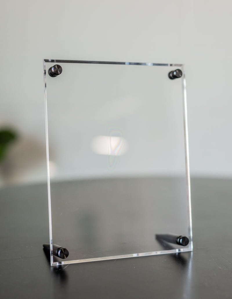 Clear Acrylic Tabletop Float Frame for 8x10 Photos Gold by Wexel Art