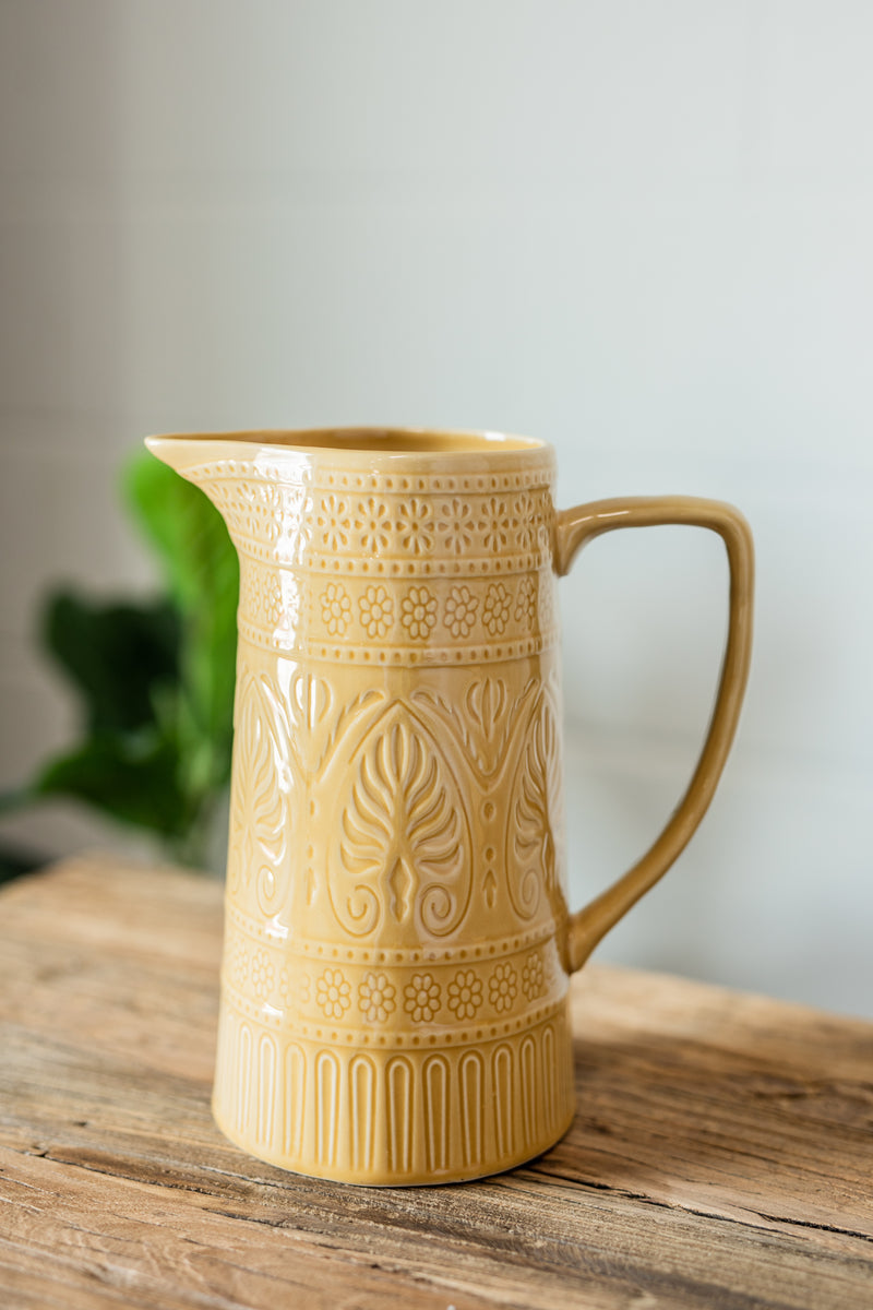 Yellow Debossed Stoneware Collection